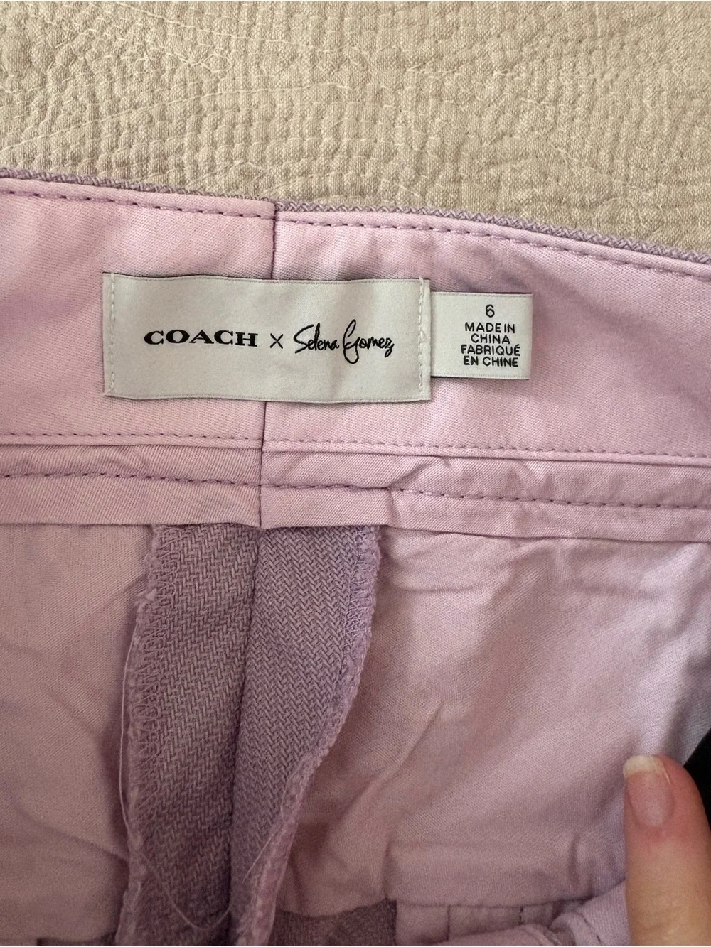 Coach x Selena Gomez Lilac Sequin Floral Appliqué Capri cropped Pants Rare
